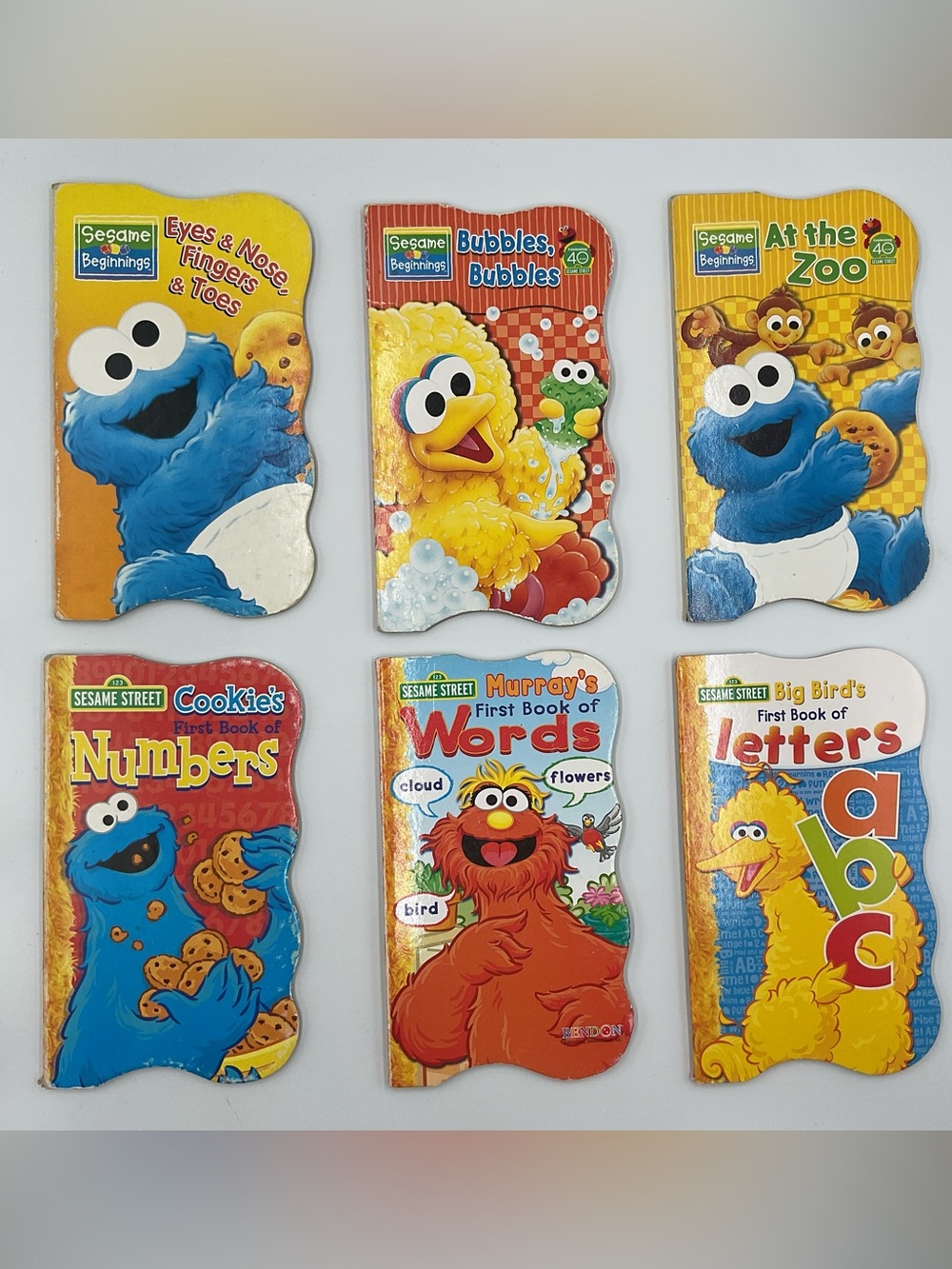 Lot x6 Sesame Street Shaped Board Books Bendon Beginnings & First Books 2000's